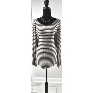 Honestee Striped‎ Long Sleeve Top Scoop Neck Casual Comfy Knit 2X